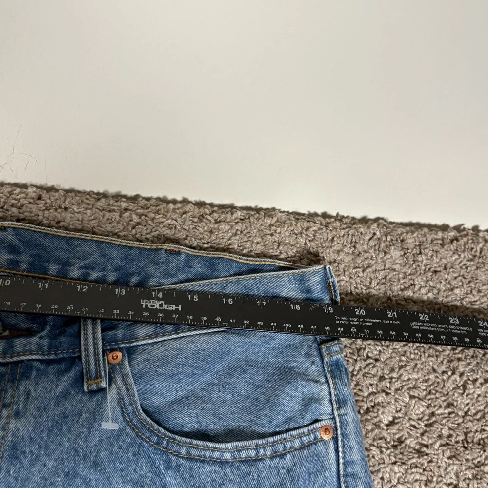 Levis Jeans Mens 38x29 Blue 505 Denim Pants Washed Out Regular Straight Workwear